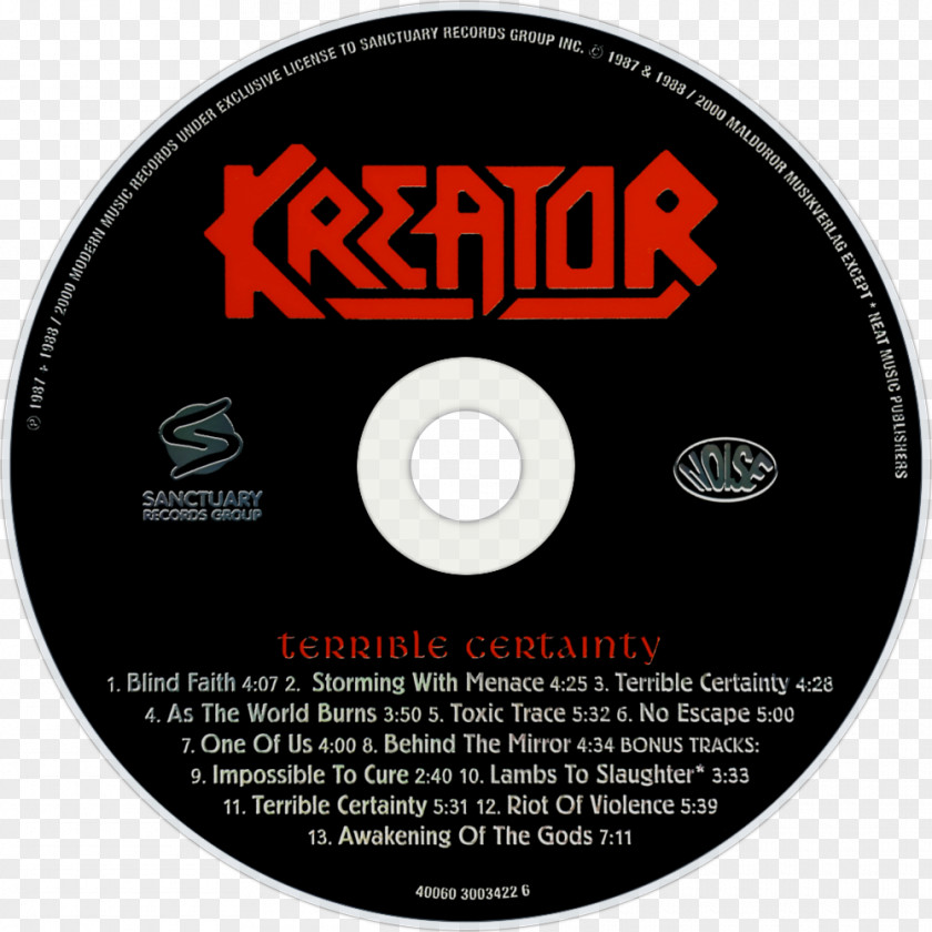 Terrible Certainty Kreator Thrash Metal Heavy Album PNG