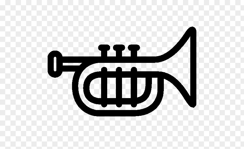 Cartoon Black Trumpet Musical Instrument Icon PNG