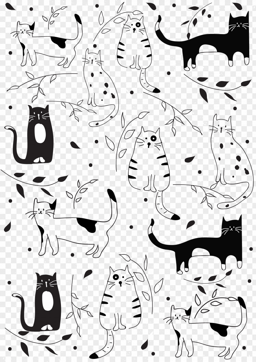 Black And White Cat Goruh, Kerman Euclidean Vector Icon PNG