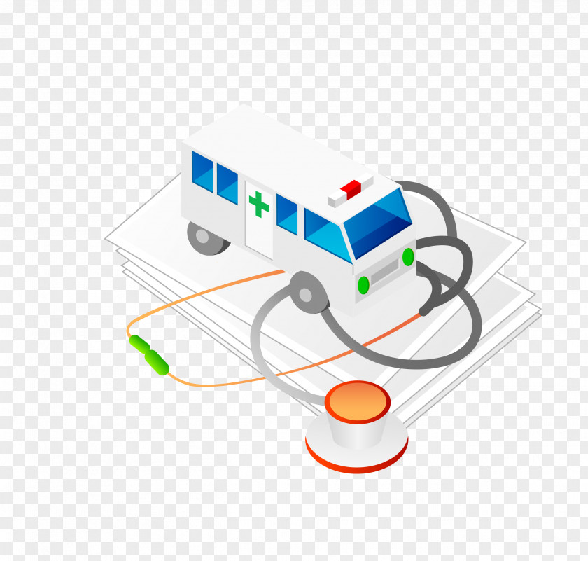 Three-dimensional Medical White Ambulance Adobe Illustrator PNG