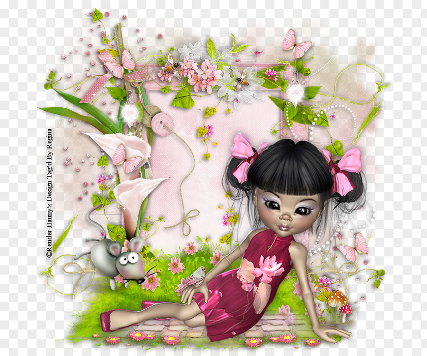Design Floral Pink M Rose Family Fairy PNG