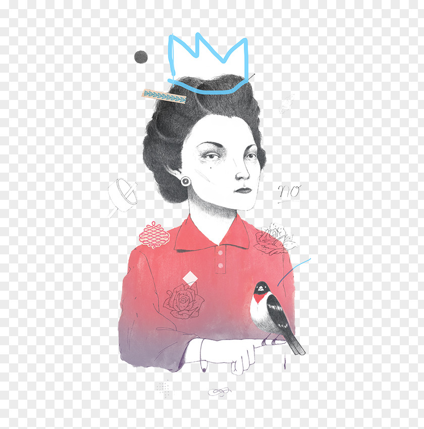 Hand-painted Portrait Of Queen Serious Illustrator Behance Illustration PNG