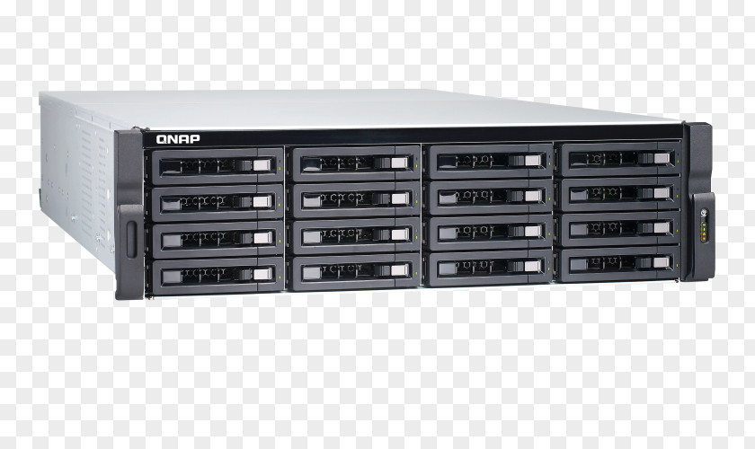 Network Storage Systems Computer Servers Serial ATA QNAP TDS-16489U 16-Bay NAS Enclosure Hard Drives PNG