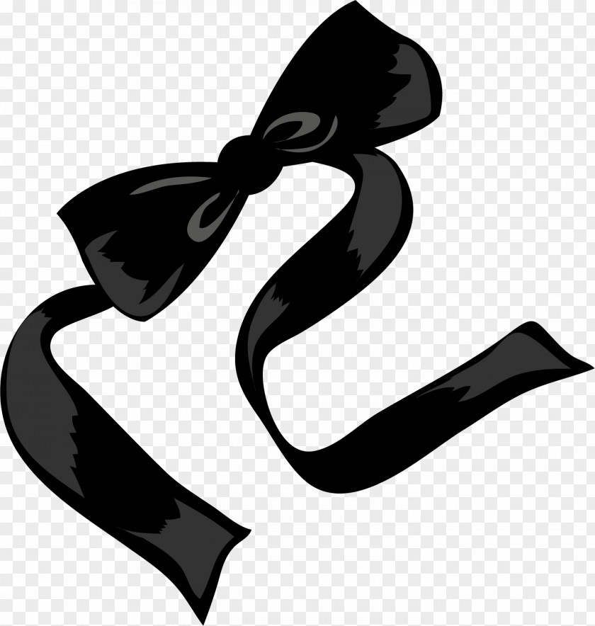 Vector Painted Black Bow And White Clip Art PNG