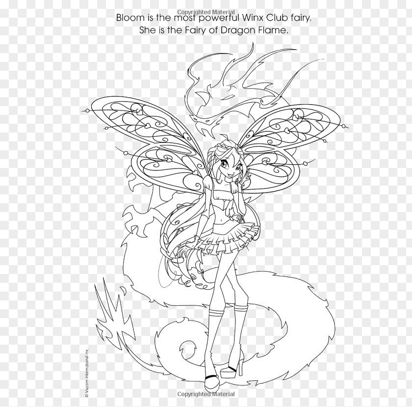 Fairy Sketch Black And White Coloring Book Illustration Line Art PNG