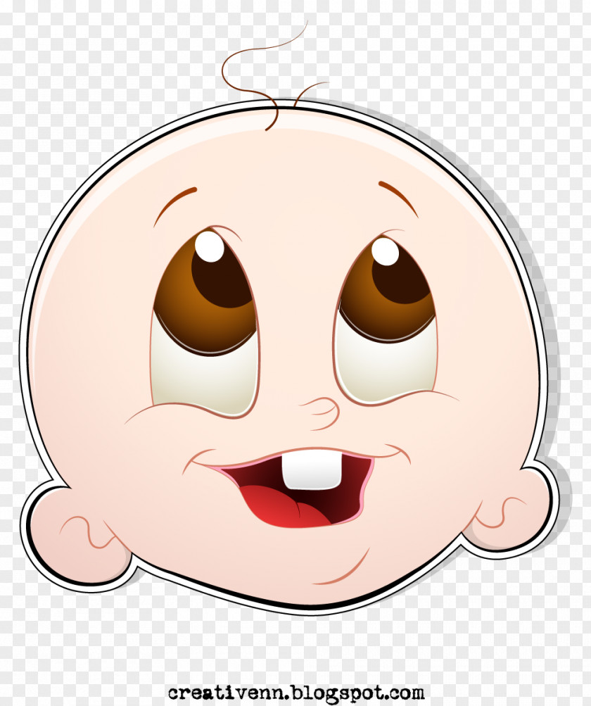 Newborn Cartoon Laughing Baby Clip Art PNG