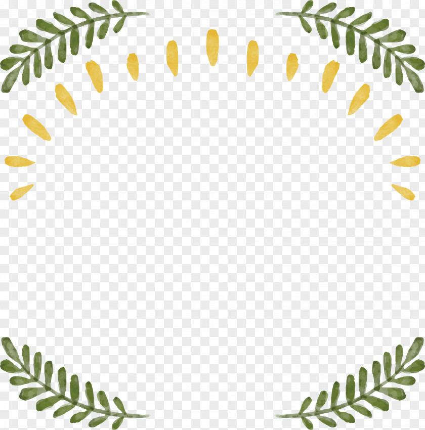 Simple Hand-painted Leaves Border Leaf PNG