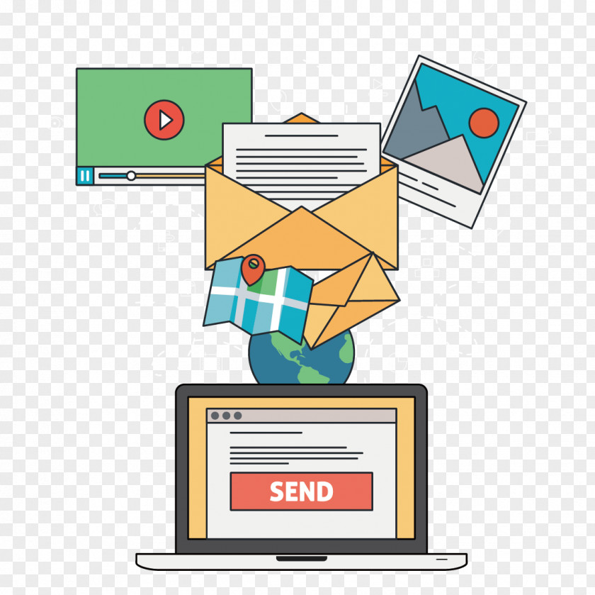 Vector Computer And SMS Email Clip Art PNG