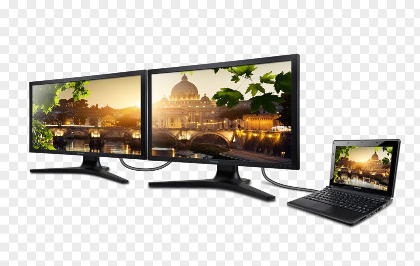 Computer LCD Television Monitors Daisy Chain DisplayPort ViewSonic H2 LED Monitor PNG
