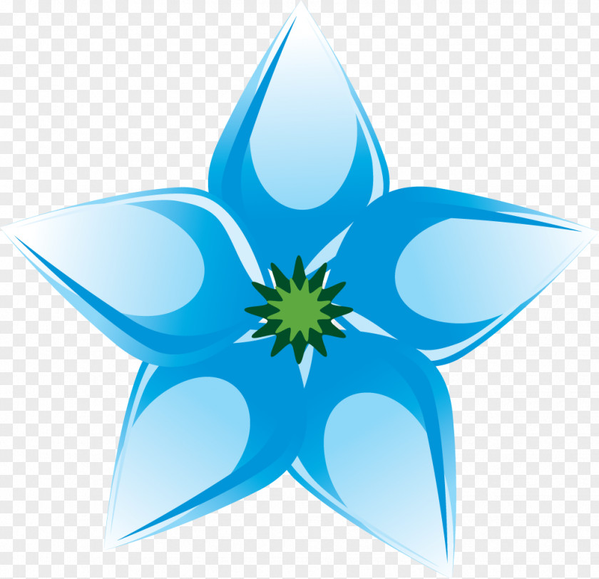 Delicate Flower Clip Art Blue Petal Image PNG