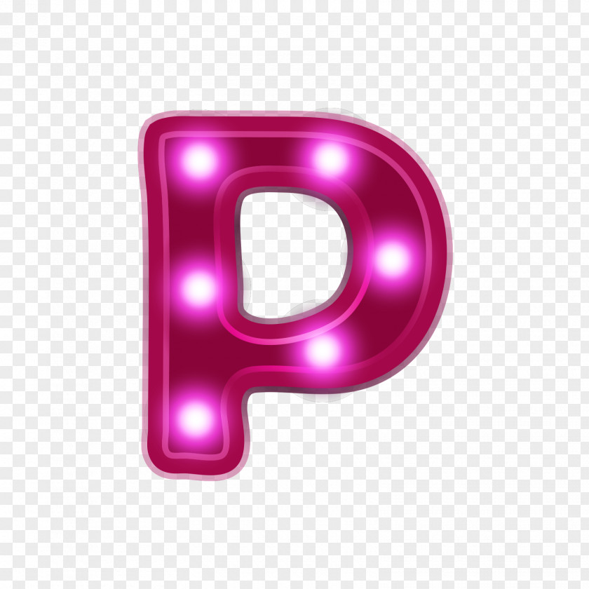 Red Neon Alphabet P Letter Font PNG