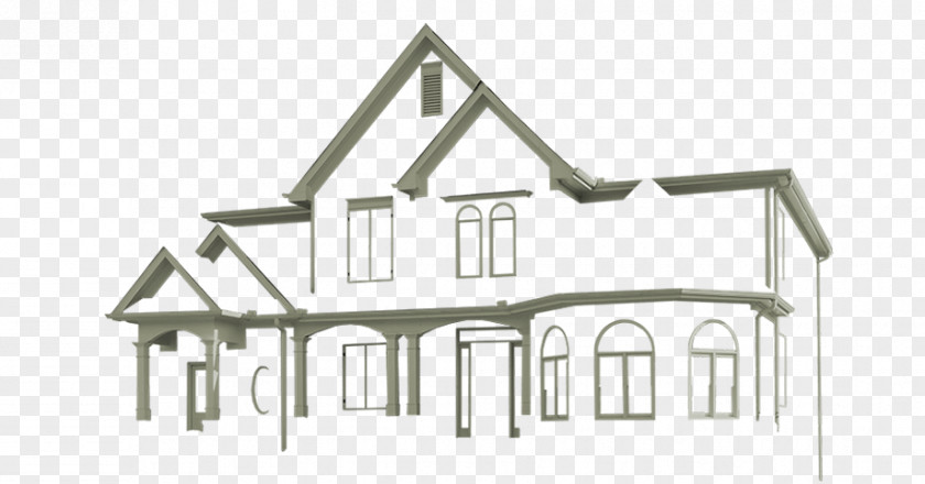 Victorian Farmhouse Exterior Metal Roof House Facade Design PNG