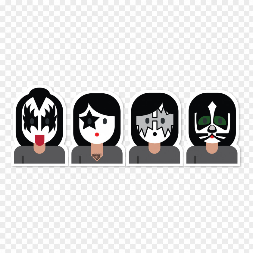 Kiss Band Musician Musical Ensemble Emoji Black Veil Brides PNG