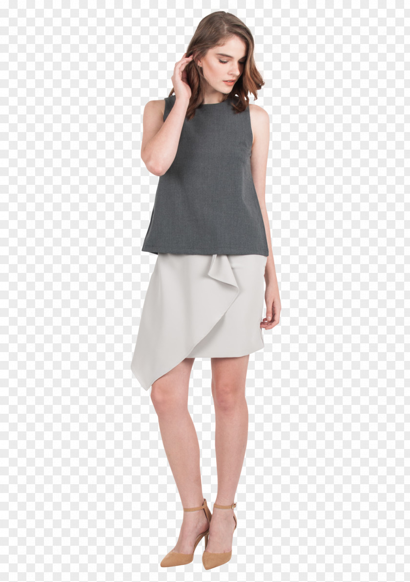 Pencil Skirt T-shirt Shoulder Sleeveless Shirt Dress PNG