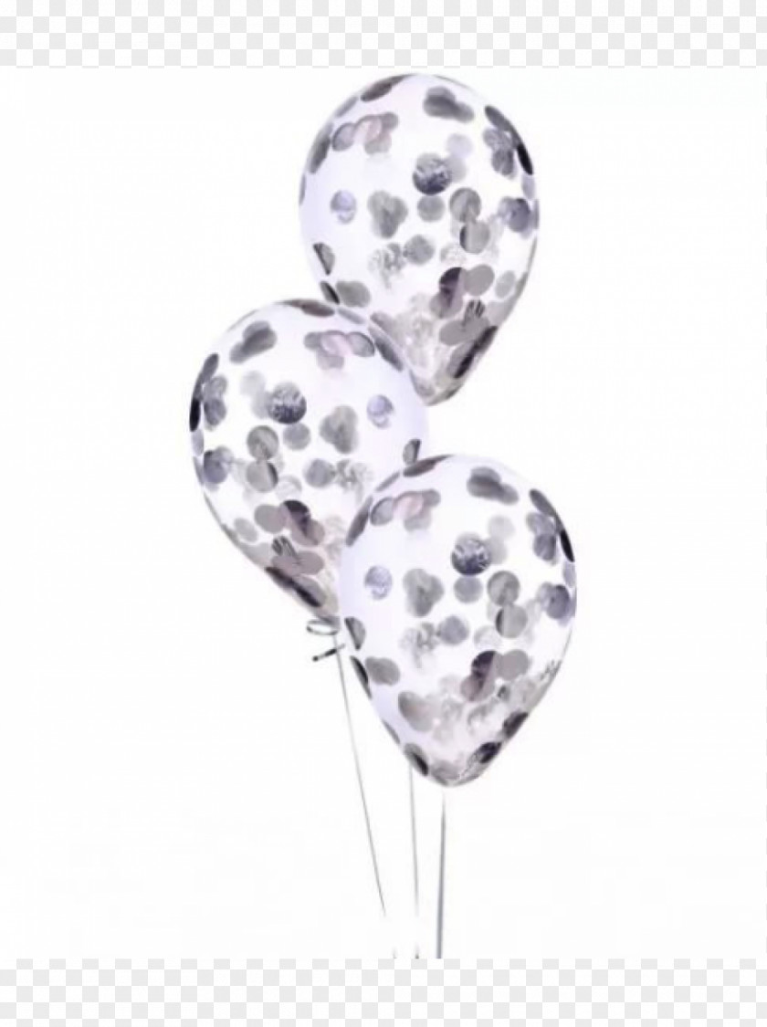 Ball Toy Balloon Silver Confetti PNG