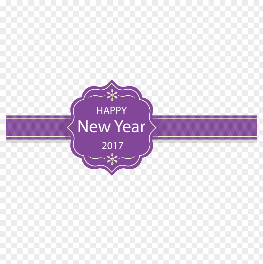 Vector Happy New Year Purple Web Banner PNG