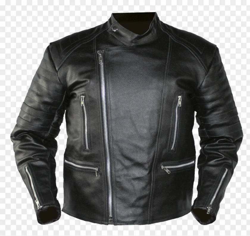 Black Leather Jacket Image Hoodie PNG