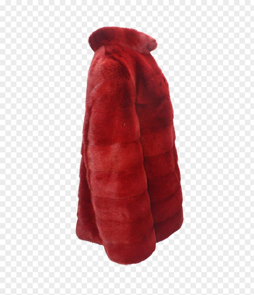 Vison Fur Maroon Neck PNG