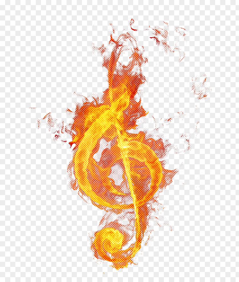 Yellow Orange Music Note PNG