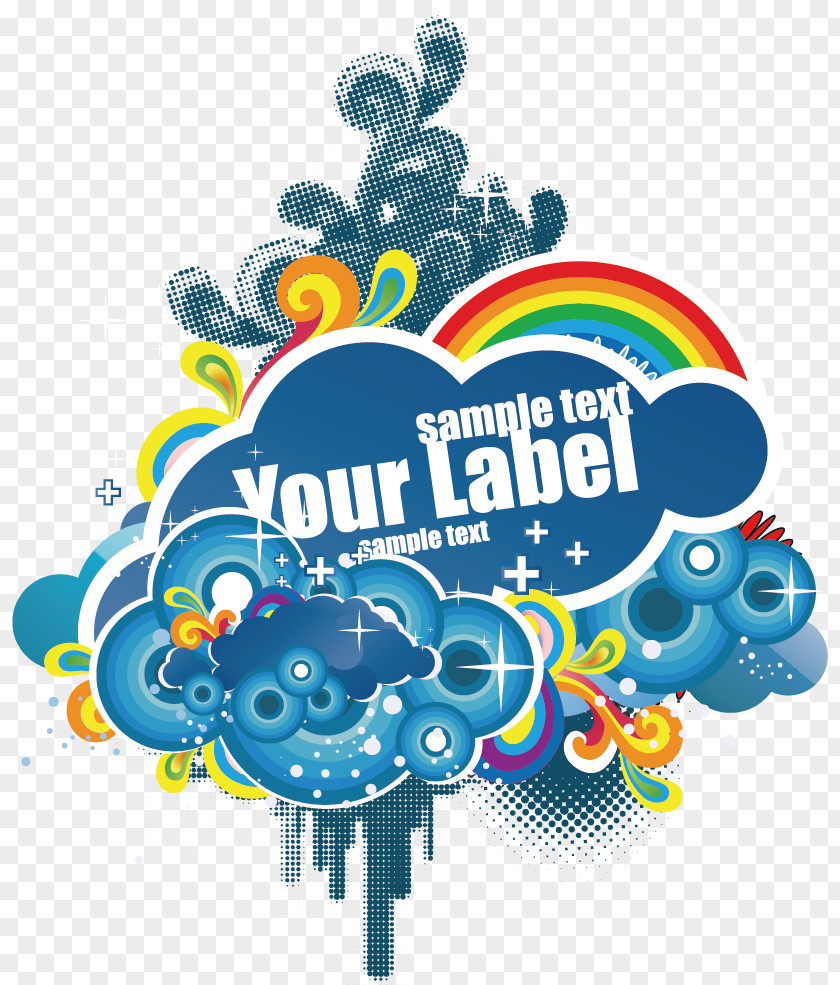 Colored Cloud Pattern Rainbow Clip Art PNG