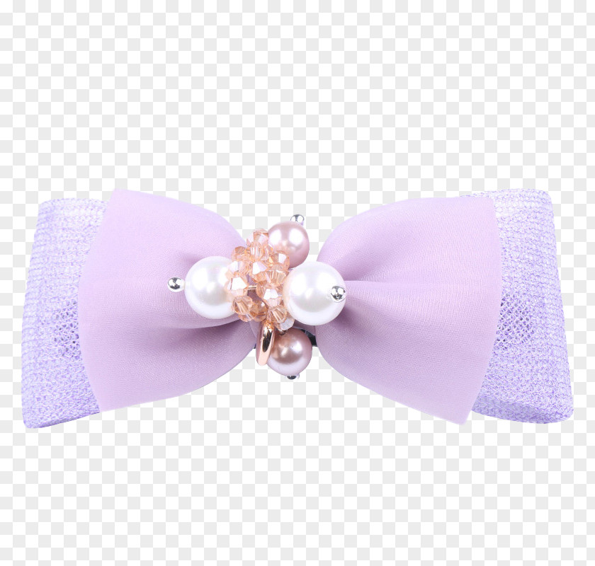 Purple Bow Pearl Hair Accessories Tie Barrette PNG