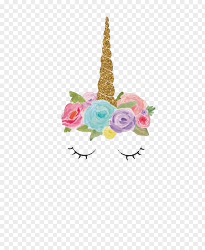 Unicorn Fairy Tale Party Birthday Flower PNG