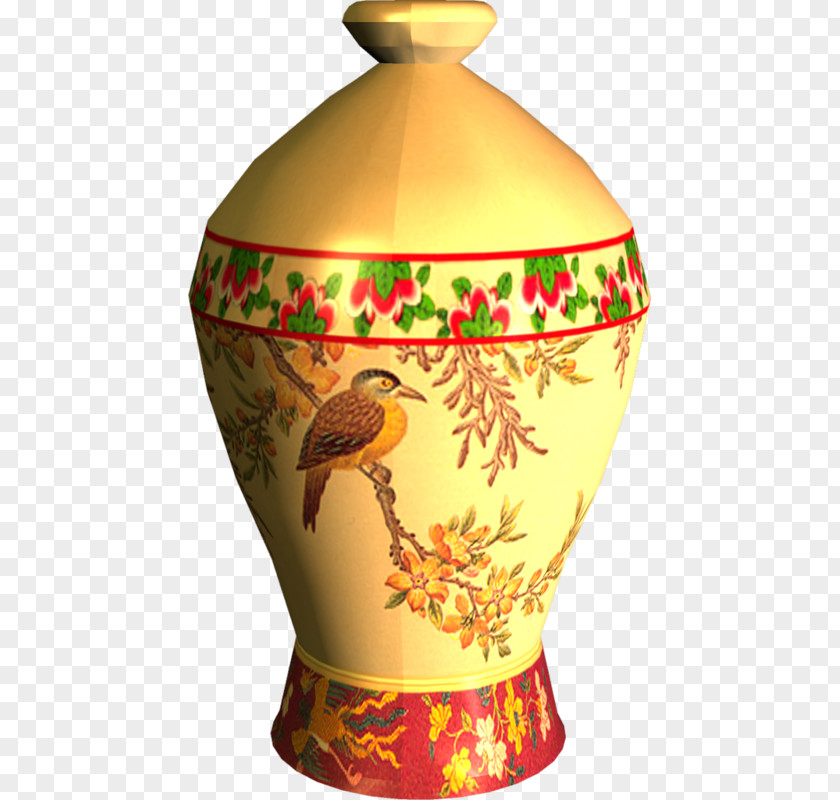 Golden Jar Vase Ceramic PNG