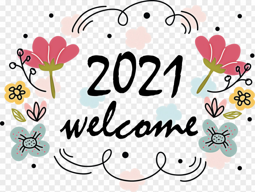 Welcome 2021 Happy New Year PNG