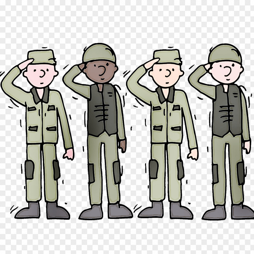 Team Crew Cartoon Uniform Standing Outerwear Military PNG