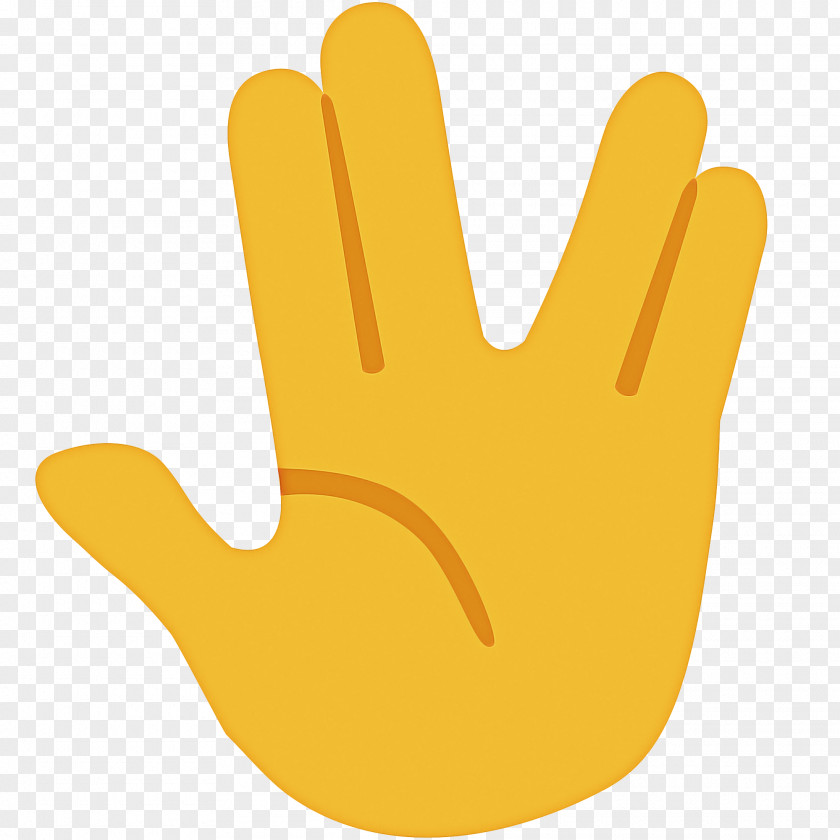Thumbs Signal Safety Glove Thumb Yellow PNG