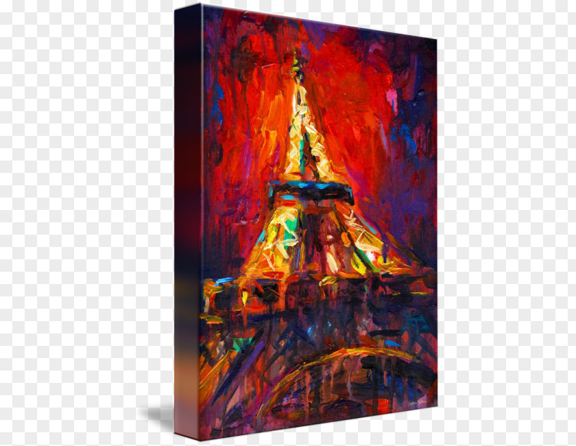 Watercolor Paris Eiffel Tower Modern Art Painting Canvas Print PNG