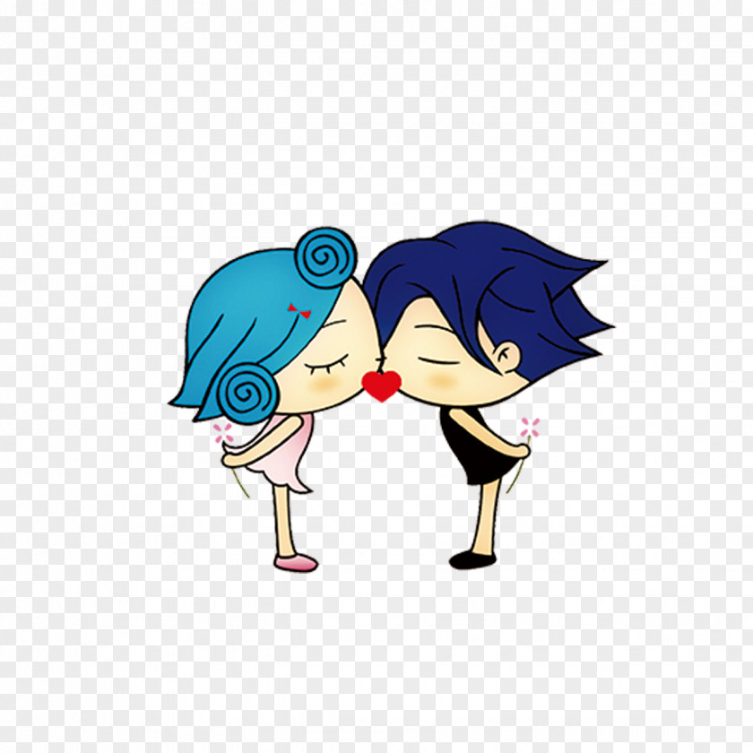 Cartoon Couple Significant Other Kiss Love PNG
