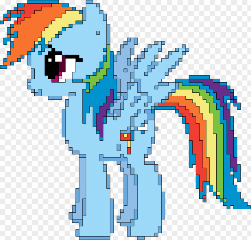 Horse Rainbow Dash Pixel Art PNG