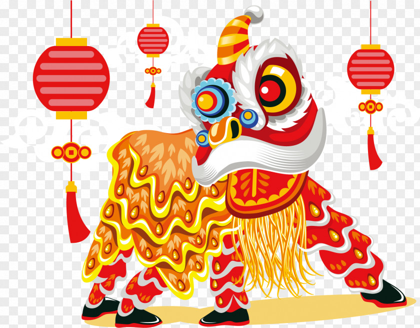 Standing Lion Dance Chinese New Year Dragon PNG