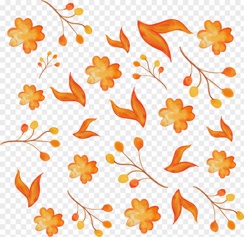 Watercolor Hand Painted Flowers Pattern Painting Illustration PNG