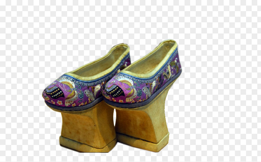 Manchu Pink Flower Pots At The End Of Cheongsam Shoes Qing Dynasty People Convention Folk Costume PNG