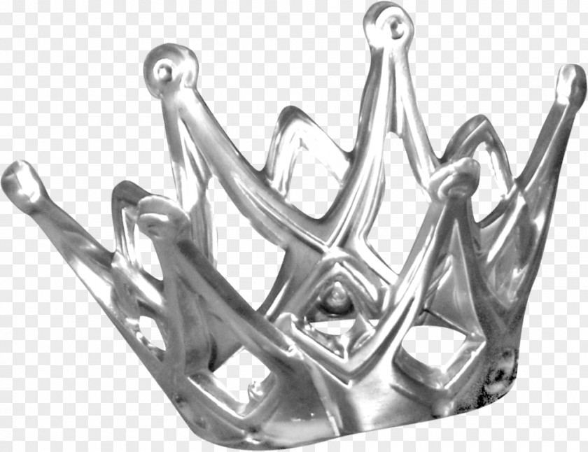 Silver Crystal Crown PNG