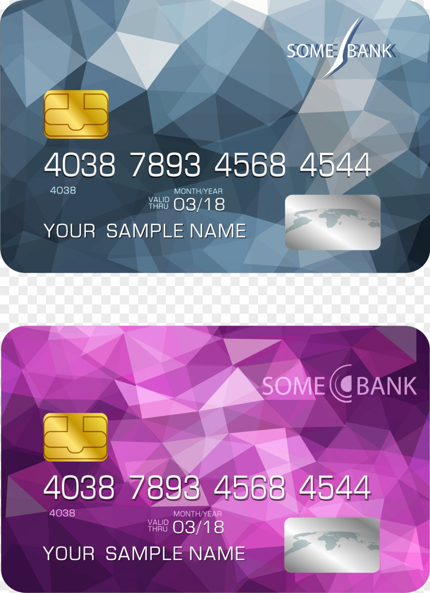Vector Geometry Bank Cards Credit Card Debit ATM PNG