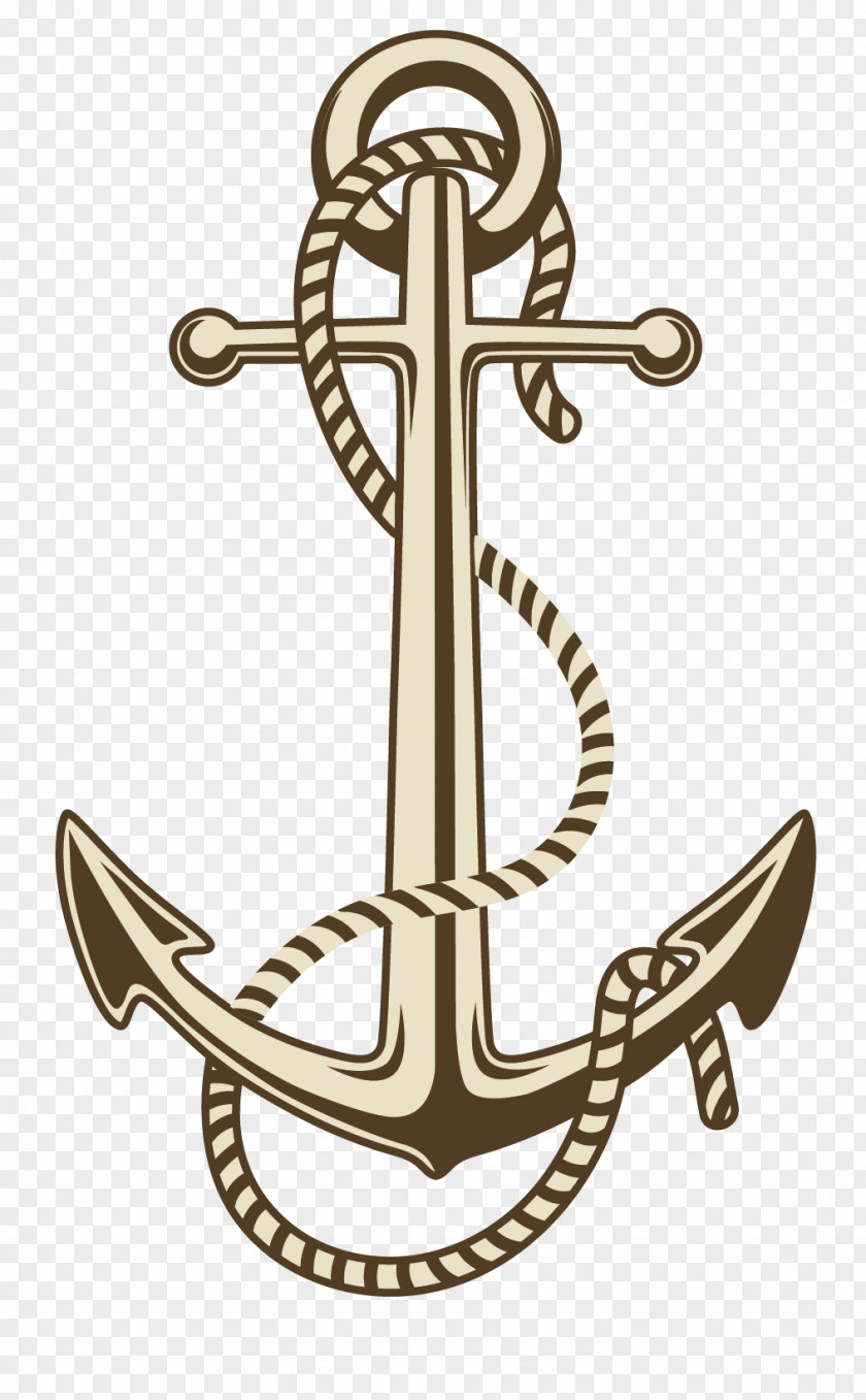 Vector Painted Rope Anchor Drawing PNG