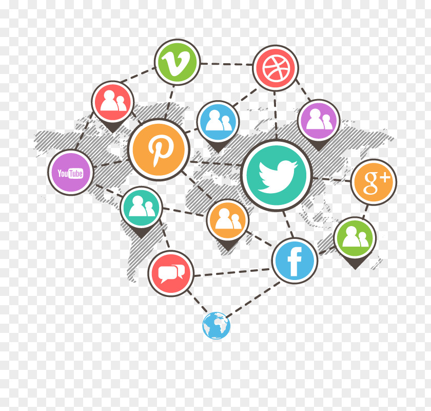 Vector Social Network Media Marketing Networking Service PNG