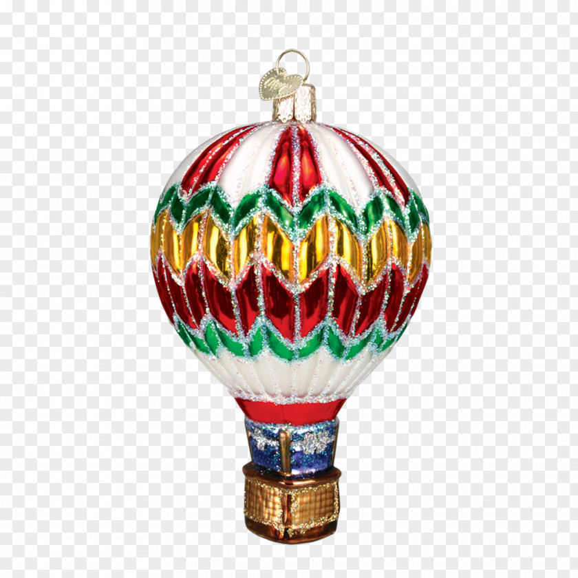 Colorful Carnival Christmas Ornament Hot Air Balloon Decoration Glass PNG