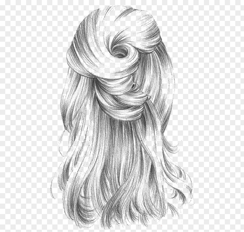 Drawing Hairstyle Long Hair Illustration PNG hair Illustration, Sketch girl hair, women's grey illustration clipart PNG