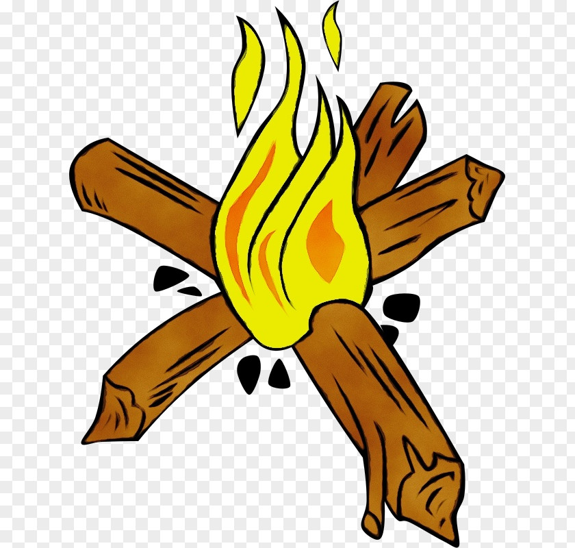 Hand Yellow Campfire Cartoon PNG