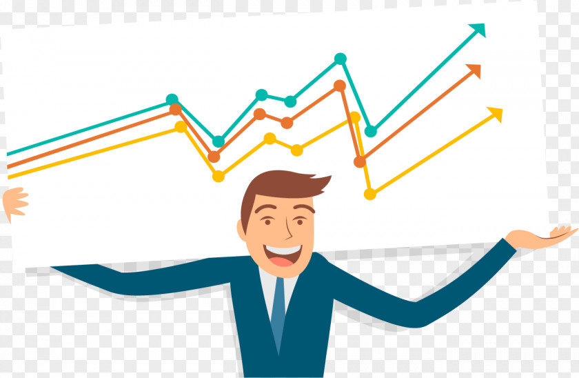 Happy Business Increased Performance Villain Chart Vexel Illustration PNG