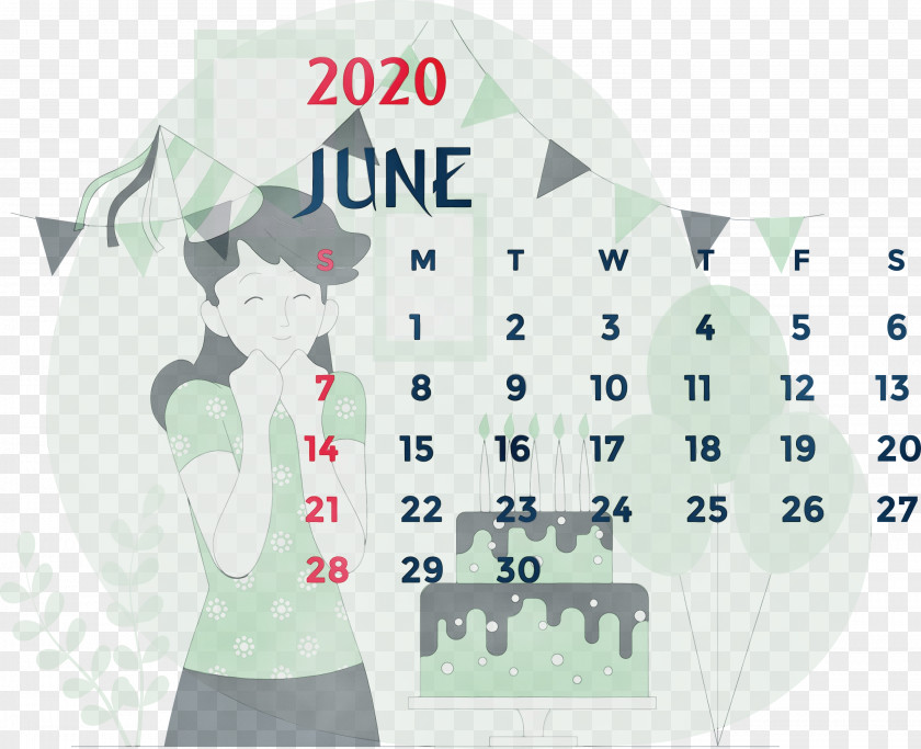 T-shirt June 2020 Font Calendar System PNG