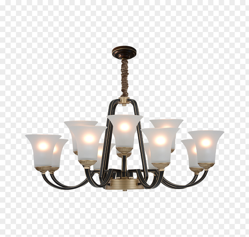 White Glass Chandelier PNG