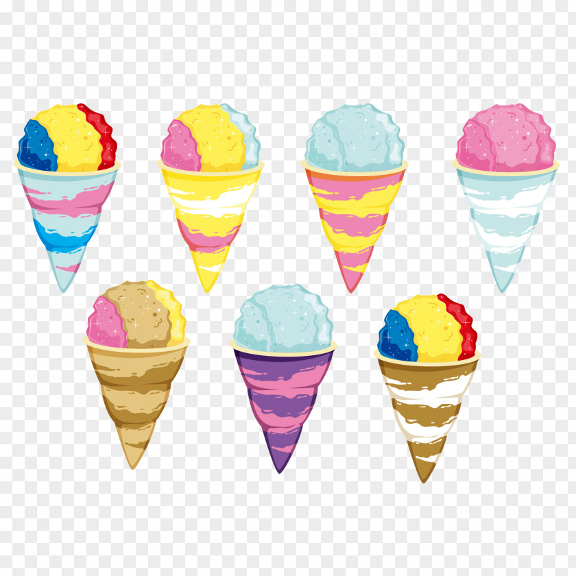 Vector Crispy Ice Cream Cones Cone Snow Shaved PNG