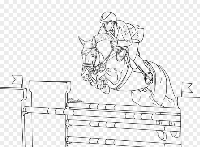 Horse Riding Show Jumping Equestrian Coloring Book PNG