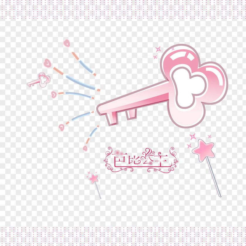 Barbie Princess Cartoon Key Magic Wand Graphic Design PNG
