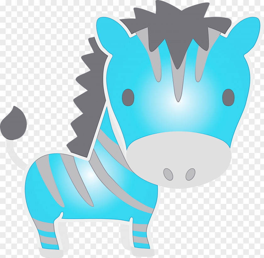 Cartoon Animal Figure Snout Turquoise PNG
